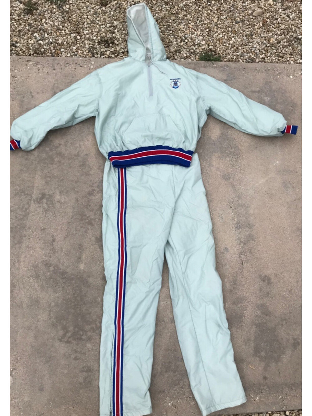 Vintage DeLONG SPORTSWEAR track suit AIR FORCE Sports Racing Strip Warm-up Suit